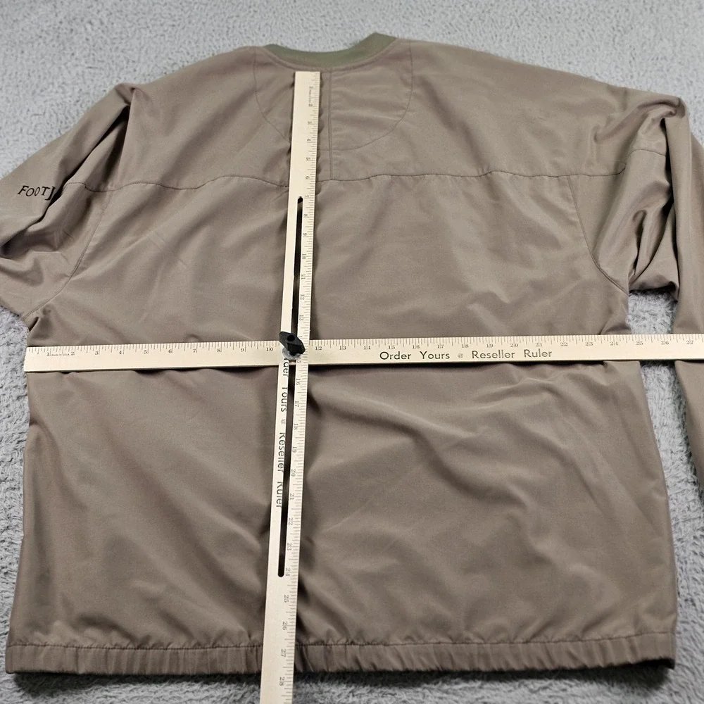 FootJoy Pullover Mens Large Tan V-Neck Golf Windbreaker Windshirt Jacket